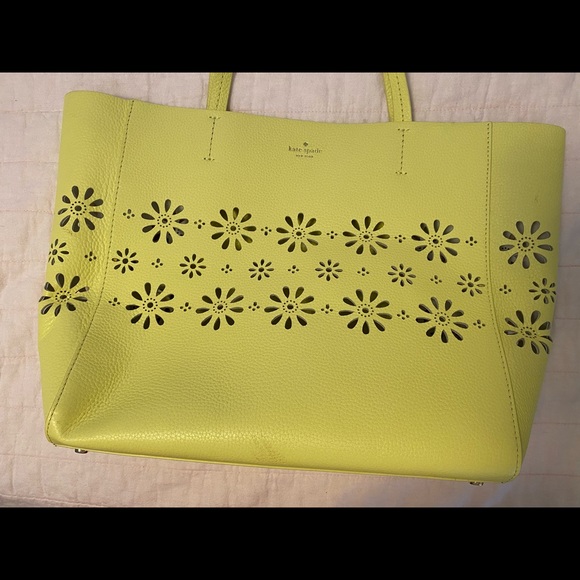 Yellow Kate Spade Flower Cut Out Tote - Picture 5 of 5